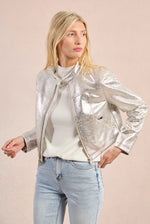 Ladies Woven Jacket - Silver