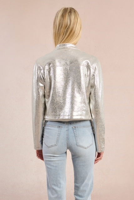 Ladies Woven Jacket - Silver