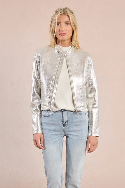 Ladies Woven Jacket - Silver