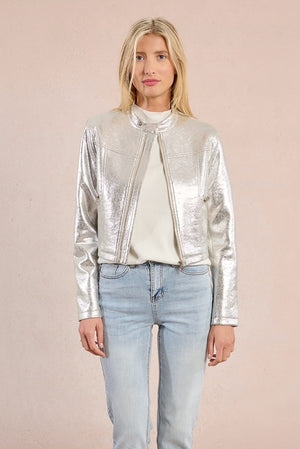 Ladies Woven Jacket - Silver