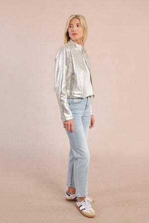 Ladies Woven Jacket - Silver