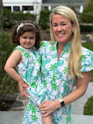 Kids Sleeveless Ric-Rac Shift Dress - Elephant Print