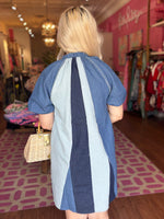 Puff Sleeve Denim Dress