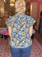 Flutter Sleeve Top - Falling Floral