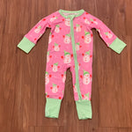 Snowman Zipper Onesie - Pink