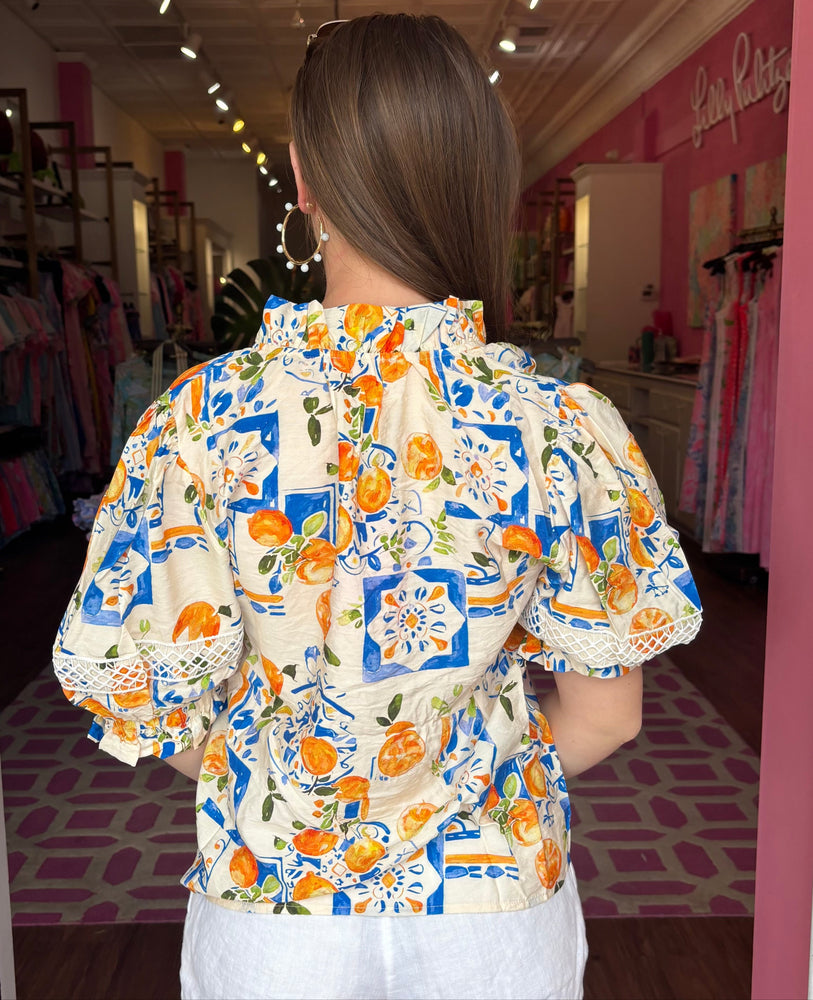Puff Sleeve V-Neck Top