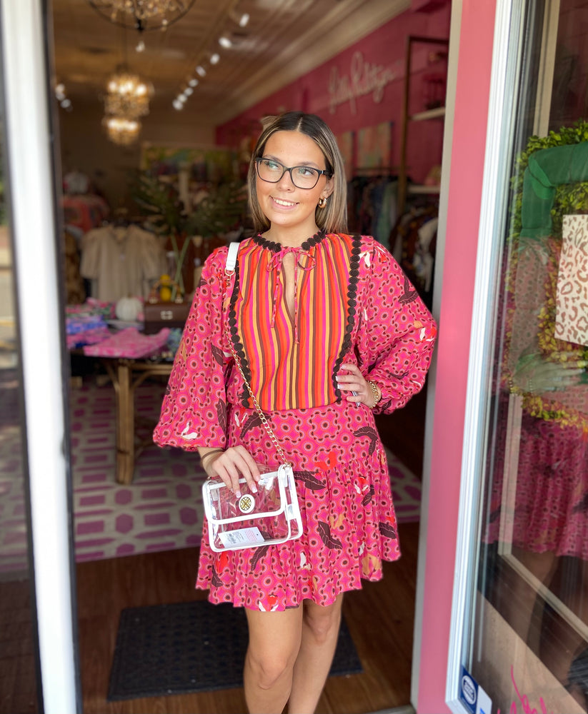 Mandy Mix Dress - Beetroot