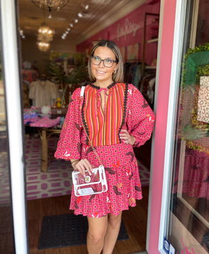 Mandy Mix Dress - Beetroot