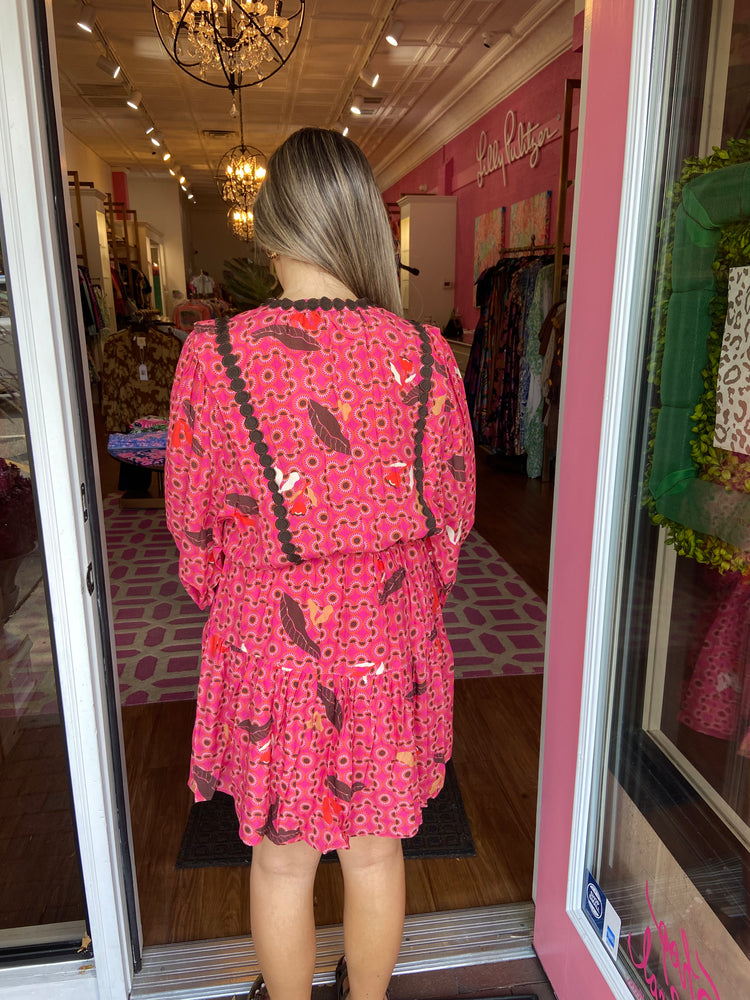 Mandy Mix Dress - Beetroot