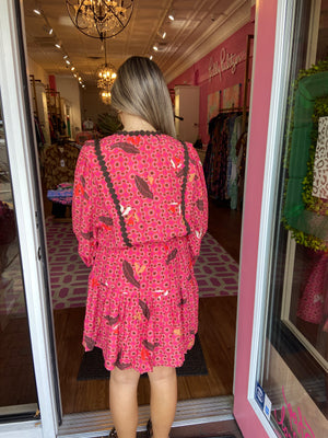Mandy Mix Dress - Beetroot