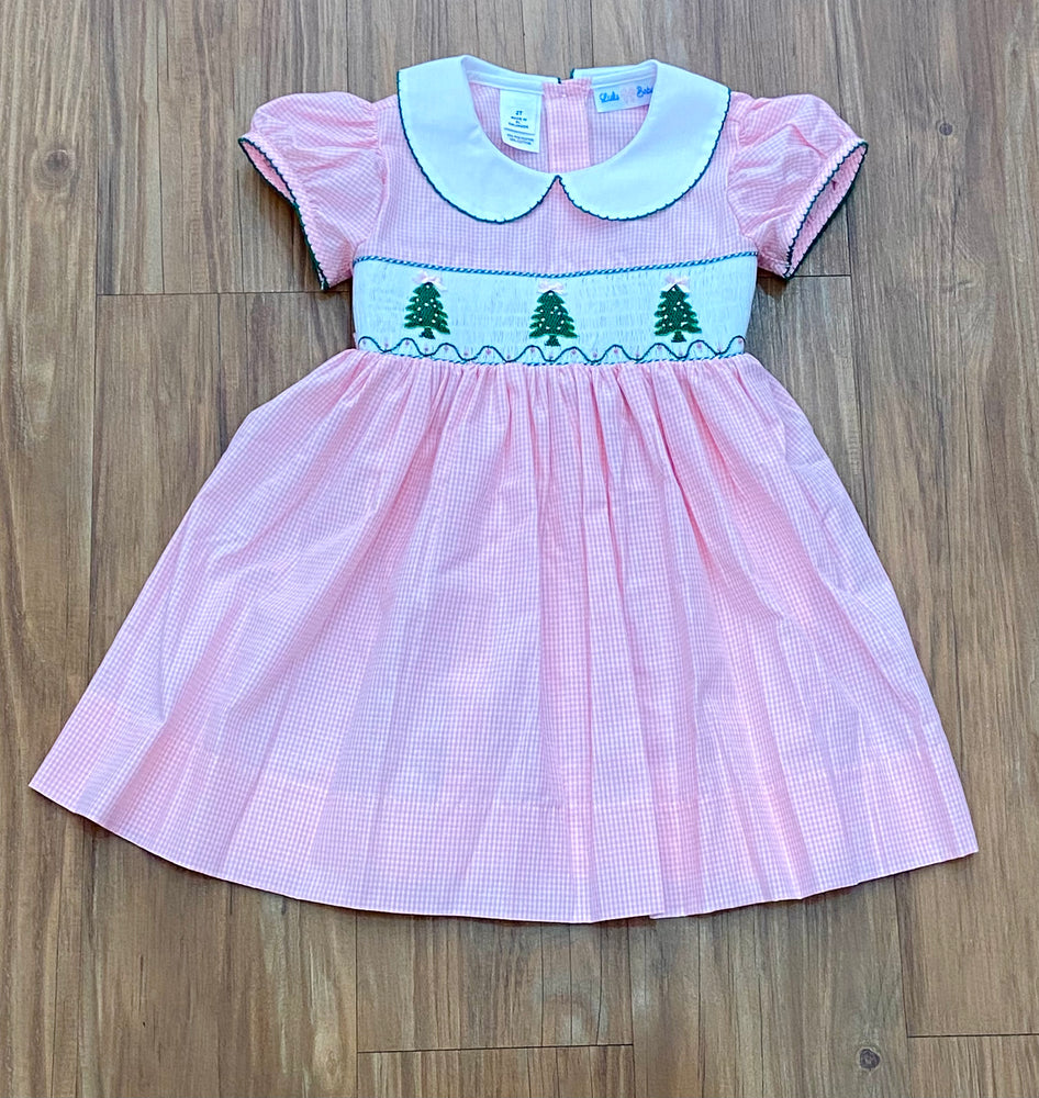Rosie Smocked Dress - Tree/Pink