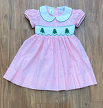 Rosie Smocked Dress - Tree/Pink