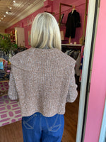 Cropped Knitted Collar Cardigan