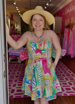 Abstract Print Dress - Multi