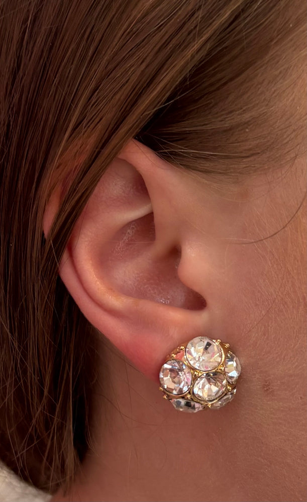 All Dahled Up Stud Earrings - Gold Metallic