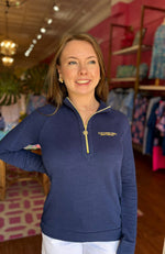 Embroidered Ashlee Pullover - Low Tide Navy