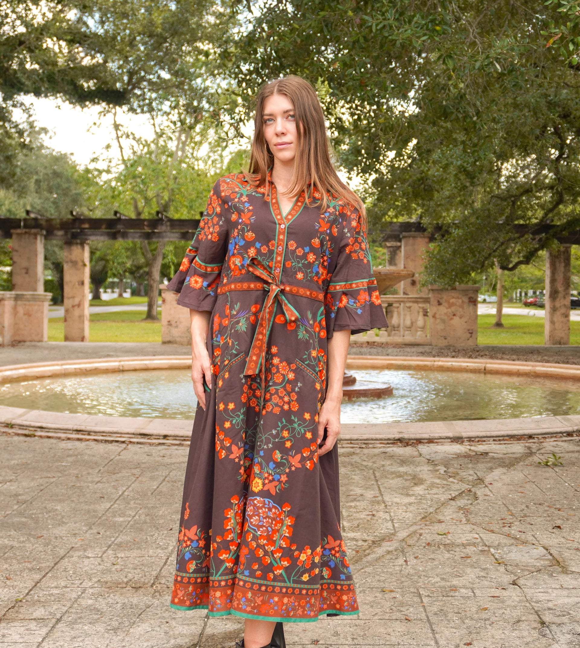 cape style midi dress Cape Midi