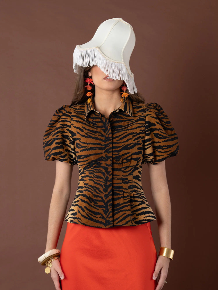 Britt Top - Tiger Jacquard