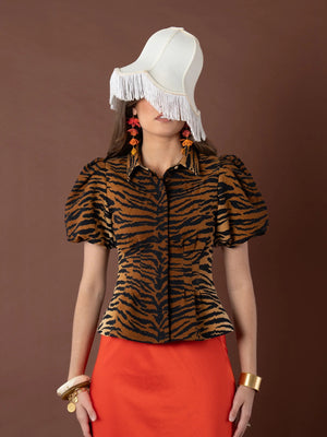 Britt Top - Tiger Jacquard