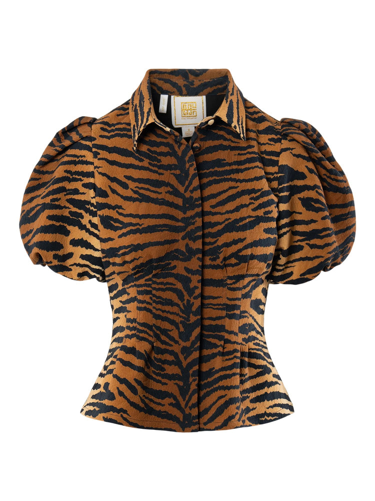 Britt Top - Tiger Jacquard