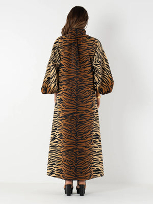 Fiona Dress - Tiger Jacquard