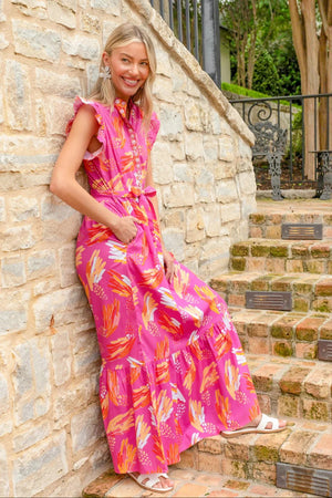 Taylor Dress Magenta Wings