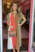 Short Sleeve Colorblocked Dress - Multi