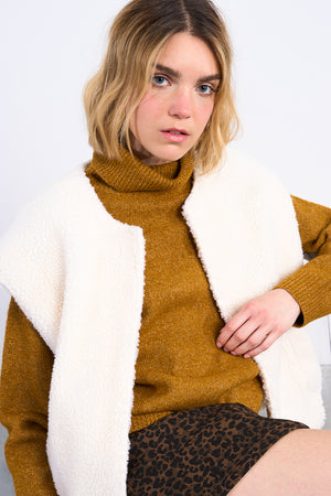 Young Ladies Knitted Sweater - Camel