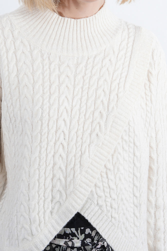 Ladies Knitted Sweater - Off White