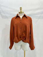 Sunset Button Up Blouse - Rust