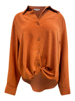 Sunset Button Up Blouse - Rust