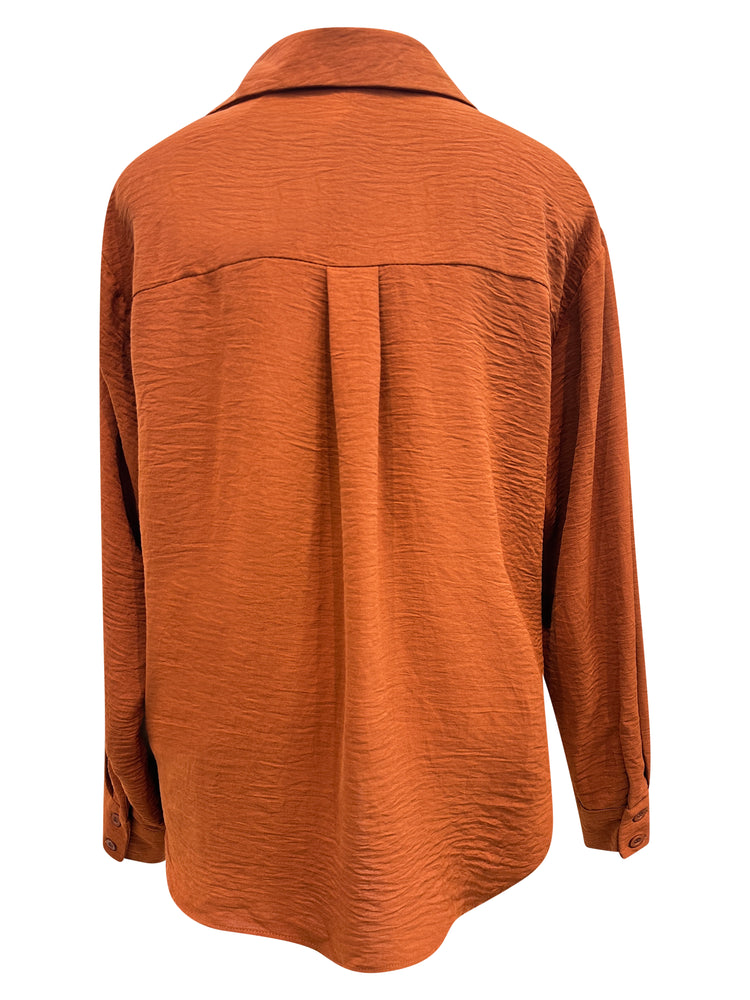 Sunset Button Up Blouse - Rust