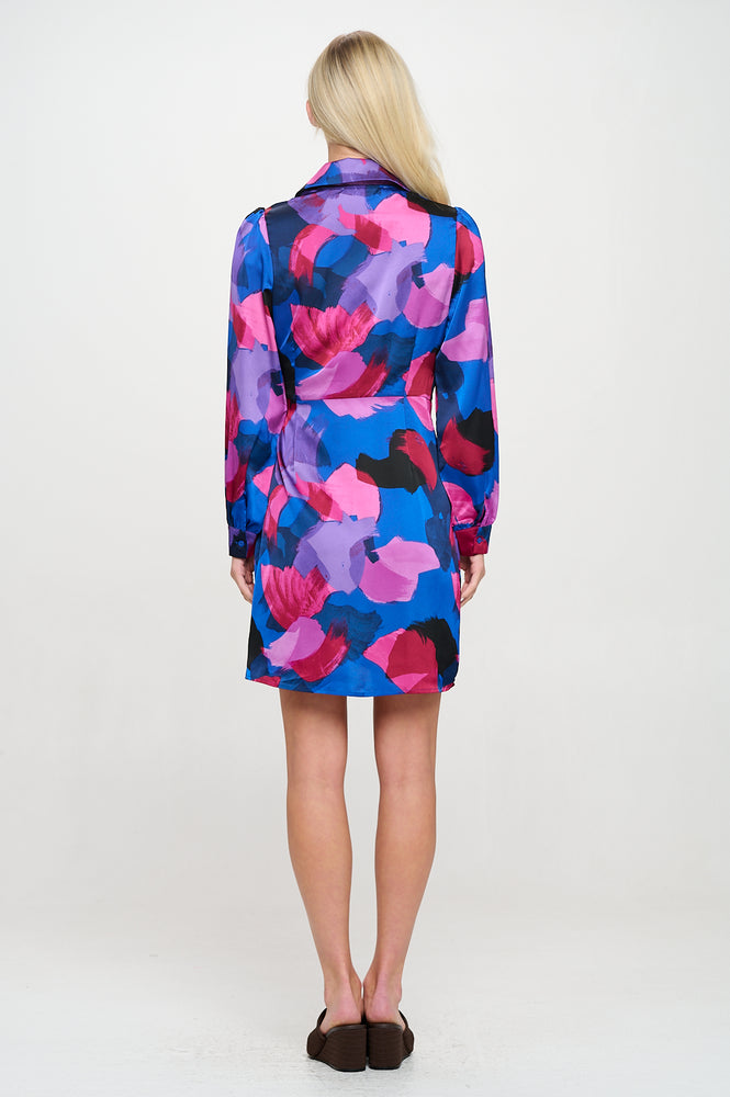 Sophie Dress - Paint Stroke Blue