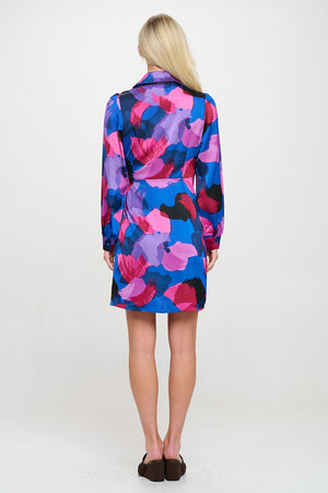 Sophie Dress - Paint Stroke Blue