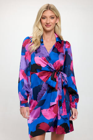 Sophie Dress - Paint Stroke Blue