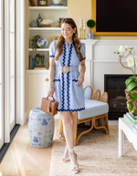 Ella Belted Shirt Dress - Blue/White Stripe