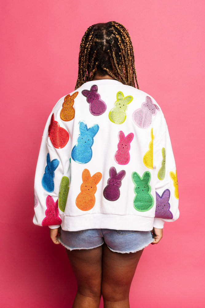 White Multi Peeps Sweatshirt