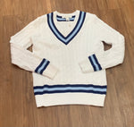 Brockton Cotton Sweater - Resort White X Bonaire Blue - Tipping