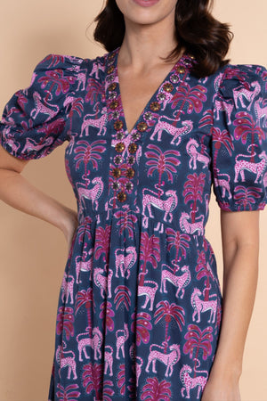 Margot Dress - Mulberry Rainforest