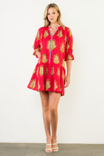 Floral Detailed V-Neck Dress