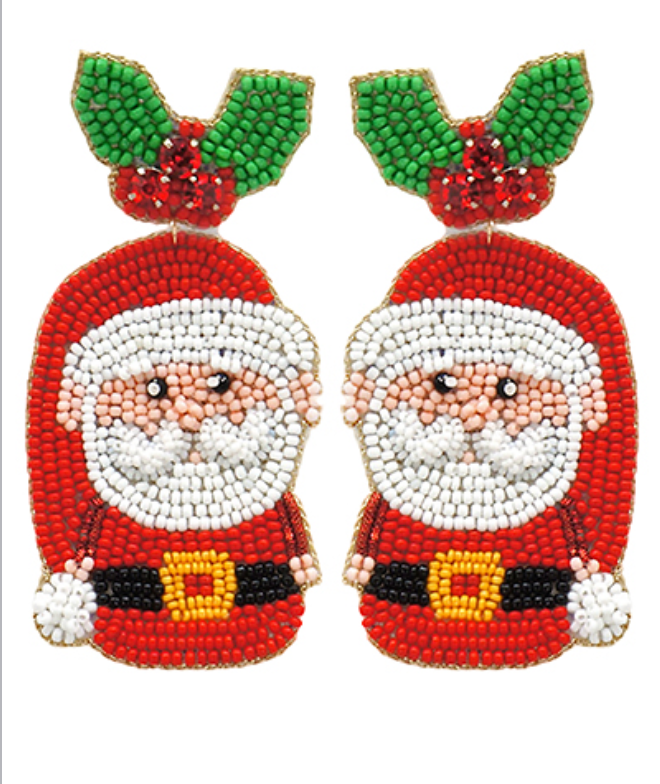 
            
                Load image into Gallery viewer, Christmas Santa Claus Earrings - Red
            
        