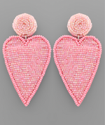 Circle & Heart Earrings - Pink
