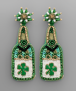 St Patrick's Day Theme Earrings - Champagne