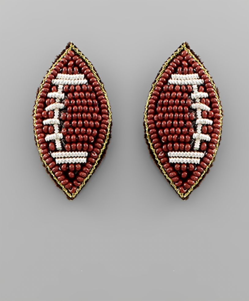 
            
                Load image into Gallery viewer, Sports Ball Theme Earrings - Football
            
        