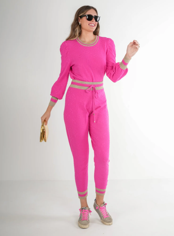 Downtown Jogger - Rose Monogram Knit