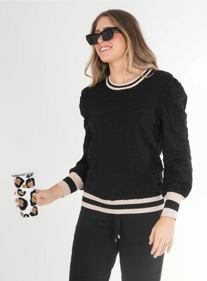 Julia Sweater - Black Knit Cheetah