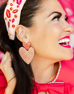 Red & Pink Double Drop Heart Crystal Earrings