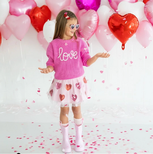 Girls Sequin Heart Valentine's Day Tutu