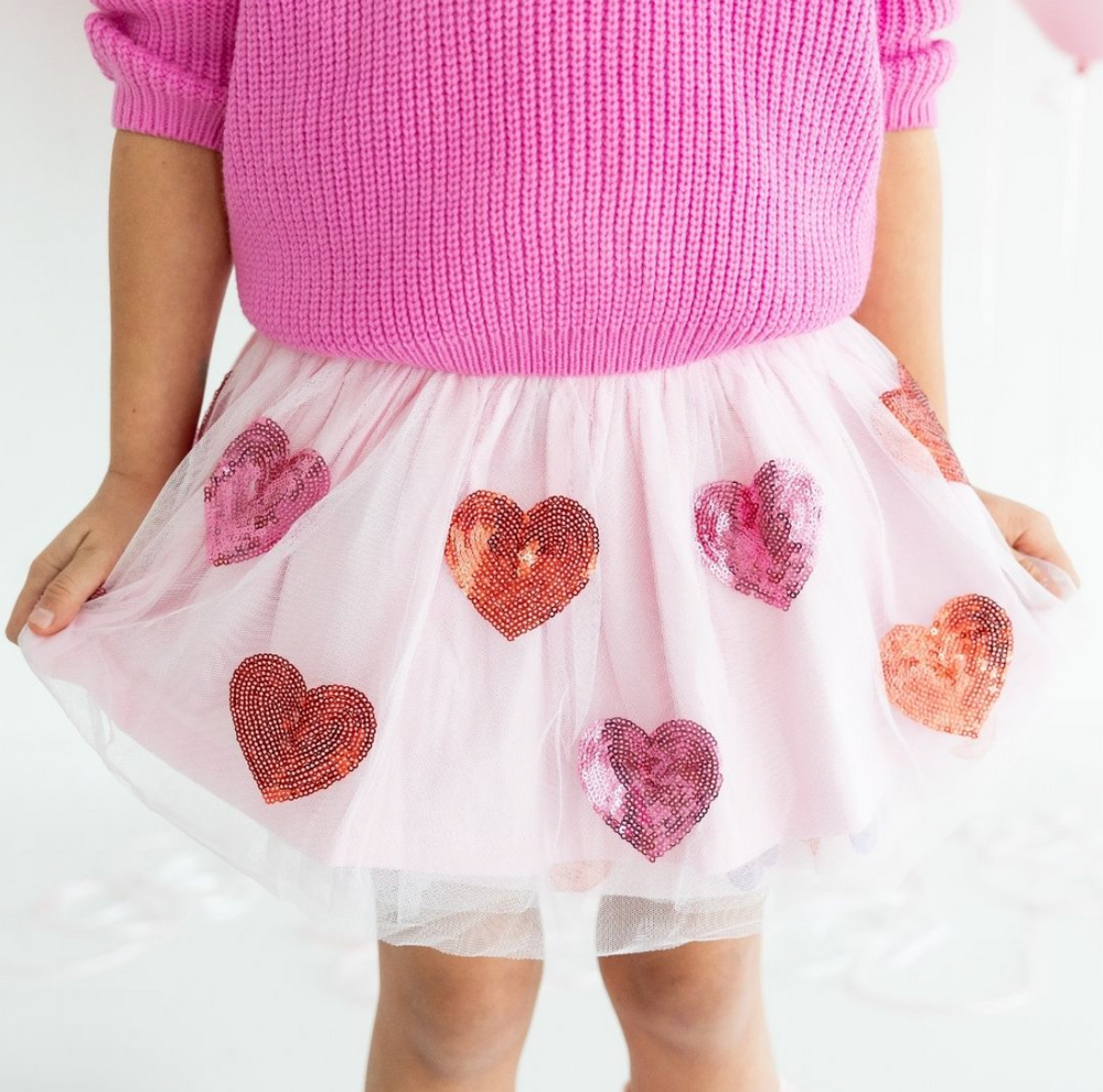 Girls Sequin Heart Valentine's Day Tutu