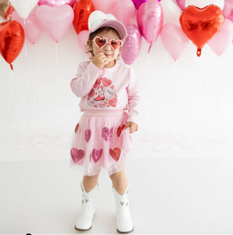 Girls Sequin Heart Valentine's Day Tutu